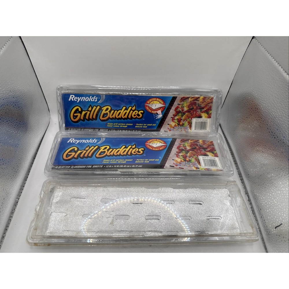Reynolds Grill Buddies 18 Slotted Aluminum Foil Sheets Heavy Duty 12" X 18" BBQ